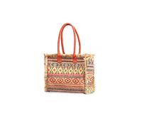 CORIOS Frauen Canvas Handtasche Ethno Stil Tote Retro Schultertasche mit Fransen Sommer Strandtasche Grosse Kapazitat Hobo Boho Top Handle Tasche fur Urlaub Strand Reisen Alltag Mehrfarbig