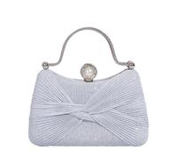 CORIOS Glitzer Pailletten Clutch Tasche Damen Abendtasche Strass Schultertasche Hochzeit Brautbörse Handtasche Elegante Diamant Umhängetasche Klein Tasche für Abschlussball Bankett-Party Silber