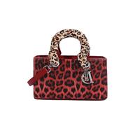 CORIOS Handtasche mit Leopardenmuster Damen PU-Leder Schultertasche Wasserdicht Umhängetaschen Mode Messenger-Tasche Henkeltasche Elegant Tote Beutel Tragetasche Henkeltaschen Rot M