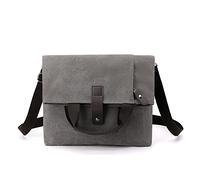 CORIOS Herren Umhängetaschen Canvas Schultertasche Casual Henkeltaschen Groß Schulterhandtasche Handtasche für Reise Schule Hochschule Arbeit Outdoor Grau