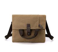 CORIOS Herren Umhängetaschen Canvas Schultertasche Casual Henkeltaschen Groß Schulterhandtasche Handtasche für Reise Schule Hochschule Arbeit Outdoor Braun
