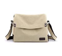 CORIOS Herren Umhängetaschen Canvas Schultertasche Laptoptasche für 13.3 Zoll Notebook Lehrertasche Groß Kuriertasche Schulterhandtasche für Schule Freizeit Reise Business Khaki