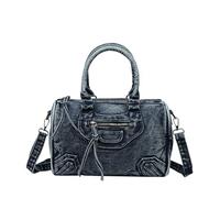 CORIOS Jeans Boston Tasche Damen Handtasche Retro Schultertasche Umhängetasche mit Kleiner Kapazität Multifunktionale Tragetasche für Alltag Einkäufe Ausflüge und Freizeitlook Blau