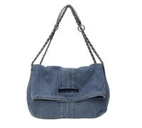 CORIOS Jeans Handtasche Damen Retro Schultertasche Große Umhängetasche Leichtgewicht Henkeltaschen Casual Tragetasche Multifunktionale Tote Beutel für Shopper Reise Arbeit Alltag Hellblau