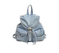 CORIOS Jeans Rucksack für Damen Kordelzug Schulrucksack Schulranzen Vintage Tagesrucksack Schultaschen Wandelbarer Handtasche Schultasche Umhängetasche Beiläufig Daypacks Hellblau