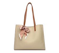 CORIOS Laptoptasche Damen Aktentasche PU Leder Handtasche Wasserdicht Schultertasche Große Shopper Tasche Arbeitstasche Elegant Henkeltaschen Tragetasche für Business Lehrertasche Büro Helles Khaki