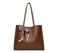 CORIOS Laptoptasche Damen Aktentasche PU Leder Handtasche Wasserdicht Schultertasche Große Shopper Tasche Arbeitstasche Elegant Henkeltaschen Tragetasche für Business Lehrertasche Büro Dunkelbraun