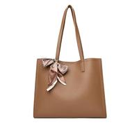 CORIOS Laptoptasche Damen Aktentasche PU Leder Handtasche Wasserdicht Schultertasche Große Shopper Tasche Arbeitstasche Elegant Henkeltaschen Tragetasche für Business Lehrertasche Büro Khaki