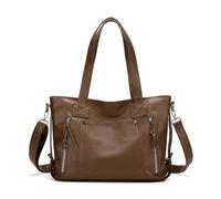 CORIOS Mode Handtasche PU Leder Schultertasche Wasserdicht Umhängetasche Große Kapazität Henkeltasche Elegant Tote Beutel Damen Tragetasche Reisen Büro Alltag Henkeltaschen Kaffee