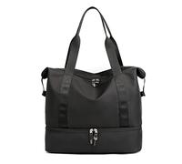 CORIOS Reisetaschen Duffle Bag für Damen/Herren Nylon Sporttasche Weekender Übernachtung Tasche Faltbare Reisetasche Wasserdicht Handtasche für Reisen Gym Urlaub Übernachtung Schwarz