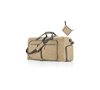 CORIOS Reisetaschen Duffle Bag für Herren/Damen 65L Faltbare Sporttasche Fitnesstasche Schwimmtasche Handgepäck mit Schuhfach Kabinenreisetasche Weekender Übernachtung Tasche Trainingstasche Beige