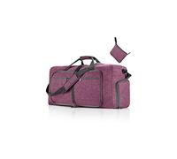 CORIOS Reisetaschen Duffle Bag für Herren/Damen 65L Faltbare Sporttasche Fitnesstasche Schwimmtasche Handgepäck Kabinenreisetasche Weekender Übernachtung Tasche Trainingstasche Dunkelviolett