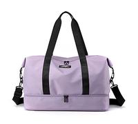 CORIOS Reisetaschen Duffle Bag Nylon Sporttasche für Damen/Herren Faltbare Weekender Übernachtung Tasche Kabinenreisetasche Groß Handtasche für Sport Fitnessstudio Reisen Violett