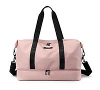 CORIOS Reisetaschen Duffle Bag Nylon Sporttasche für Damen/Herren Faltbare Weekender Übernachtung Tasche Kabinenreisetasche Groß Handtasche für Sport Fitnessstudio Reisen Rosa