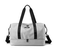 CORIOS Reisetaschen Duffle Bag Nylon Sporttasche für Damen/Herren Faltbare Weekender Übernachtung Tasche Kabinenreisetasche Groß Handtasche für Sport Fitnessstudio Reisen Grau