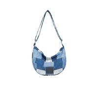 CORIOS Retro Schultertasche Damen Canvas Umhängetasche Mittlere Kapazität Handtasche Casual Tote Beutel Leichtgewicht Henkeltaschen Multifunktionale Tragetasche für Arbeit Reise Shopper Blau