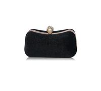 CORIOS Samt-Abendtaschen für Frauen Glitter Handtasche Shining Clutch Bag Glänzend Schultertasche Kette Tasche Portemonnaie Elegante Umhängetasche für Cocktail Party Tanzparty Abendparty Schwarz