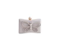 CORIOS Schmetterling Abendtasche für Damen Shiny Strass Clutch Tasche Diamant Clutch Tasche Glitzer Pailletten Klein Tasche Kette Schultertasche Elegante Hochzeit Umhängetasche Weiß