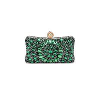CORIOS Strass Clutch für Damen Shiny Abendtasche Diamant Clutch Tasche Kette Schultertasche Elegante Umhängetasche Klein Tasche für Hochzeit Bankett-Party Abschlussball Grün