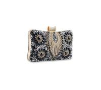 CORIOS Strass Clutch für Damen Shiny Abendtasche Diamant Clutch Tasche Kette Schultertasche Klein Tasche Elegante Umhängetasche für Abschlussball Hochzeit Bankett-Party Schwarz