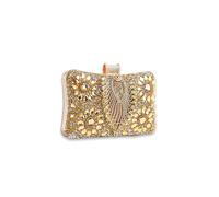 CORIOS Strass Clutch für Damen Shiny Abendtasche Diamant Clutch Tasche Kette Schultertasche Klein Tasche Elegante Umhängetasche für Abschlussball Hochzeit Bankett-Party Gold