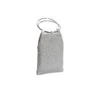 CORIOS Strass Clutch Tasche Damen Abendtasche Hochzeit Brautbörse Shiny Diamant Handtasche Klein Tasche Elegante Luxus Umhängetasche Kette Schultertasche Silber