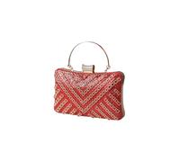 CORIOS Strasssteine Abendtasche für Frauen Strass Clutch Tasche Damen Klein Tasche Diamant Handtasche Elegante Schultertasche Bling Umhängetasche für Hochzeit Abschlussball Rot