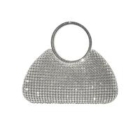 CORIOS Strasssteine Abendtasche für Frauen Strass Clutch Tasche Diamant Handtasche Damen Klein Tasche Elegante Schultertasche Bling Umhängetasche für Hochzeit Abschlussball Bankett-Party Silber