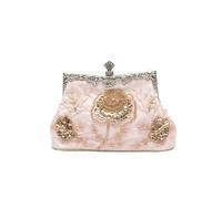 CORIOS Vintage 1920s Abendtasche Floral Clutch Tasche Damen Handgemachte Perle Handtasche Elegante Schultertasche Kette Umhängetasche Klein Tasche Hochzeit Bankett-Party Tasche Champagner