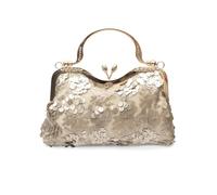 CORIOS Vintage 1920s Pailletten Abendtasche Damen Samt Clutch Tasche Elegante Diamant Schultertasche Hochzeit Brautbörse Handtasche Strass Portemonnaie Tasche Kette Umhängetasche Sandiges Gold A