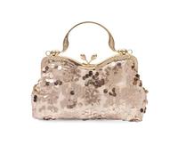 CORIOS Vintage 1920s Pailletten Abendtasche Damen Samt Clutch Tasche Elegante Diamant Schultertasche Hochzeit Brautbörse Handtasche Glänzend Strass Portemonnaie Tasche Kette Umhängetasche Champagner A