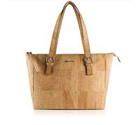 Corkor Vegane Handtaschen Damen Henkeltaschen Korkleder Geldbeutel Tote Tasche Hellbraun