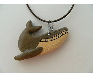 Cornelissen Kette Buckelwal Holzanhänger Ketten Lederband, Modeschmuck Wal Fische Tiere Tier Walfisch