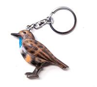 Cornelissen Schlüsselanhänger Blaukehlchen aus Holz und Metall, Gartenvogel