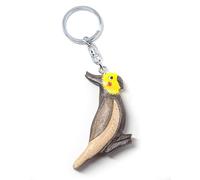 Cornelißen Schlüsselanhänger Nymphensittich aus Holz und Metall, Sittiche Vogel