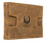 Corno d´Oro Handmade Portmonee Herren Leder mit Geldklammer I Mini Slim Wallet mit RFID Schutz I Kleine Geldbörse Herren für 9 Karten ohne Münzfach im Geschenkbox