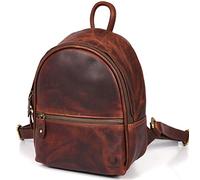 Corno d´Oro Premium Rucksack Damen Leder Klein I Handmade Lederrucksack Vintage Mini Elegant I City Backpack Daypack Braun