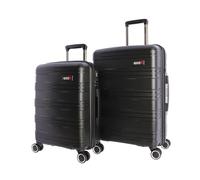 Coronel Tapiocca - Kofferset - Reisekoffer-Set aus Polypropylen - Kabinenkoffer 55 x 40 x 20 cm und mittelgroßer Koffer mit 4 Rädern - Mittelgroße Reisekoffer - Kabinengepäck, Schwarz