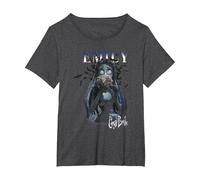 Corpse Bride Emily Halloween T-Shirt, Damen Große Größen, Anthrazit Meliert, 4X