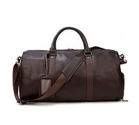 Corsehild 22-Zoll-Leder-Reisetasche für Herren, große Handgepäcktasche mit Schuhbeutel, Kuriertasche, Reisetasche, Bergsteigertasche für Fitnessstudio und Reisen (Farbe: Braun, Größe: 55 x