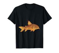 Corydoras Cory Catfish Aquarium Panzerwels Fish T-Shirt - Unisex Erwachsene & Kinder - Schwarz - Kurzarm - S - EU 38-40 - Cartoon-Motiv