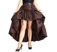 COSDREAMER Damen Steampunk Gothic High Low Rock Viktorianischer Bustle Rock,Beige,XXL