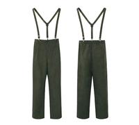 COSDREAMER Herren Pioneer Colonial Pants Mittelalter Bauernhose Halloween Cosplay Hose mit Hosenträgern, Armee grün, S