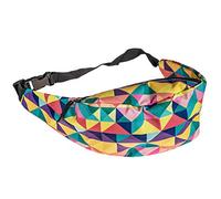 cosey - Bauchtasche Damen und Herren, stylische Hüfttasche, Gürteltasche für Reise, Sport & Outdoor - Design Bunte Dreiecke