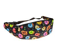 cosey - Bauchtasche Damen und Herren, stylische Hüfttasche, Gürteltasche für Reise, Sport & Outdoor - Design Donuts Schwarz