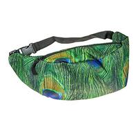 cosey - Bauchtasche Damen und Herren, stylische Hüfttasche, Gürteltasche für Reise, Sport & Outdoor - Design Pfauenfeder