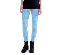 cosey Damen Bunte Bedruckte Tiermuster Leggings, Flamingo Herzen, Einheitsgröße