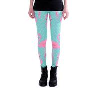 cosey - Bedruckte Bunte Leggins (Einheitsgröße) Verschiedene Leggings Designs, Flamingo Punkte, Einheitsgröße