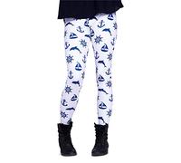 cosey - Bedruckte Bunte Leggins (Einheitsgröße) Verschiedene Leggings Designs, Maritim, Einheitsgröße