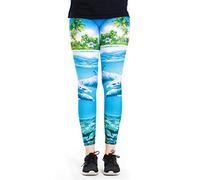 cosey - Bedruckte Bunte Tiermotiv-Leggins (Einheitsgröße) - Design Dolphin Coast